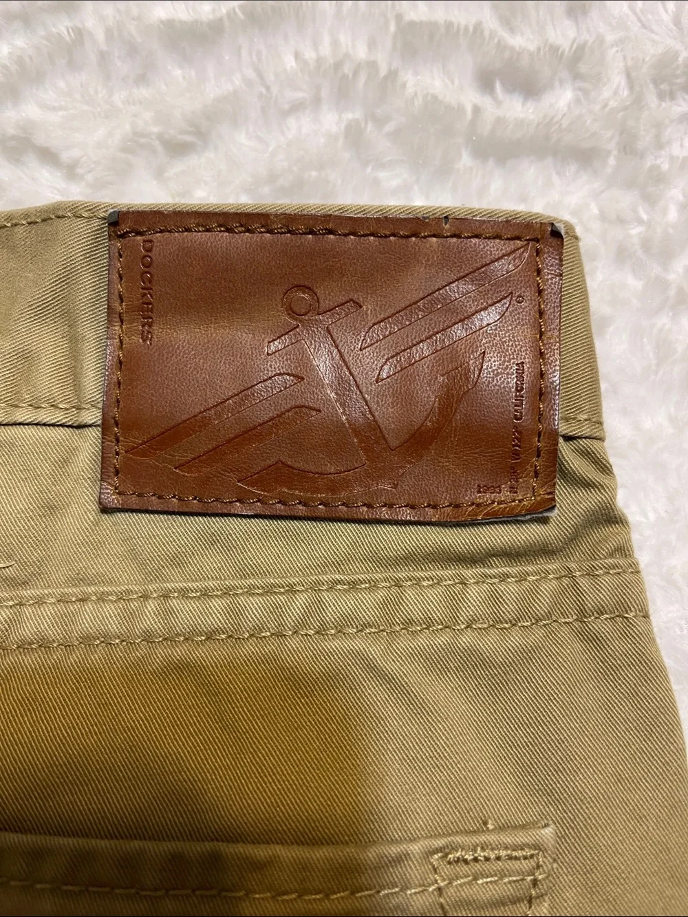 Dockers Kids Khaki Shorts in Tan with Orange Accent